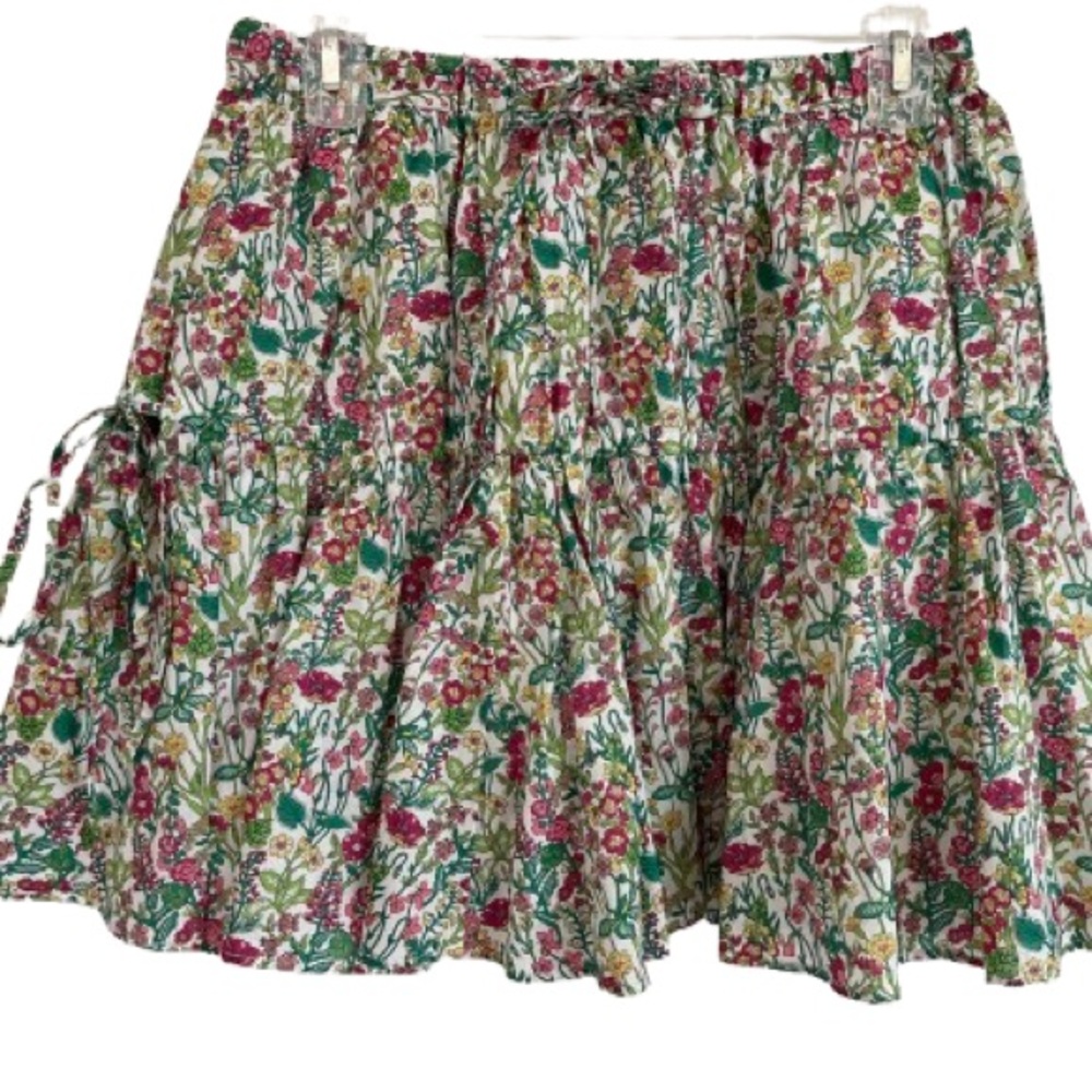 J. Crew Floral Cotton Tiered Mini Skirt Size XXS